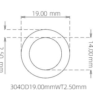 19.00mm / 14.00mm Stainless Steel 304 Capillary Tube