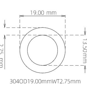 19.00mm / 13.50mm Stainless Steel 304 Capillary Tube
