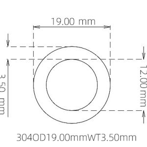 19.00mm / 12.00mm Stainless Steel 304 Capillary Tube
