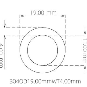 19.00mm / 11.00mm Stainless Steel 304 Capillary Tube