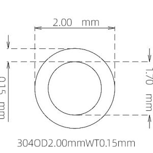 2.00mm / 1.70mm Stainless Steel 304 Capillary Tube