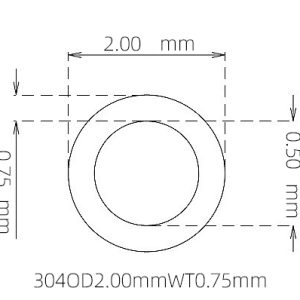 2.00mm / 0.50mm Stainless Steel 304 Capillary Tube