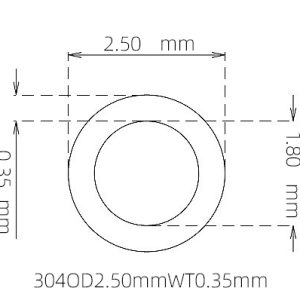 2.50mm / 1.80mm Stainless Steel 304 Capillary Tube