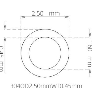 2.50mm / 1.60mm Stainless Steel 304 Capillary Tube