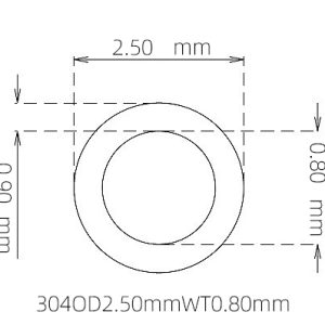 2.50mm / 0.90mm Stainless Steel 304 Capillary Tube