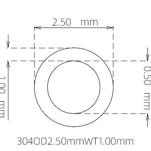 2.50mm / 0.50mm Stainless Steel 304 Capillary Tube