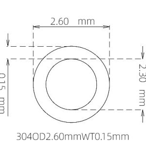 2.60mm / 2.30mm Stainless Steel 304 Capillary Tube