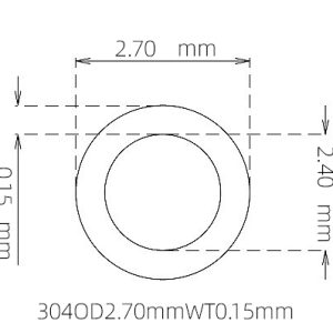 2.70mm / 2.40mm Stainless Steel 304 Capillary Tube
