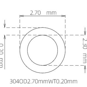 2.70mm / 2.30mm Stainless Steel 304 Capillary Tube