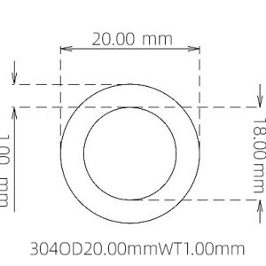 20.00mm / 18.00mm Stainless Steel 304 Capillary Tube