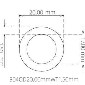 20.00mm / 17.00mm Stainless Steel 304 Capillary Tube