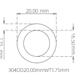 20.00mm / 16.50mm Stainless Steel 304 Capillary Tube