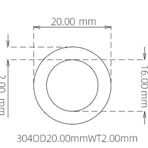 20.00mm / 16.00mm Stainless Steel 304 Capillary Tube