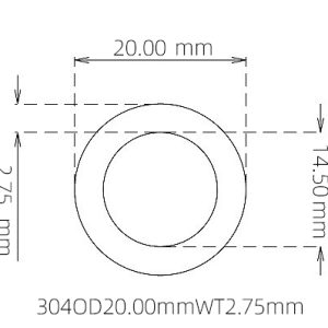 20.00mm / 14.50mm Stainless Steel 304 Capillary Tube