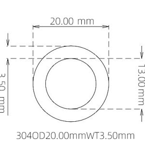 20.00mm / 13.00mm Stainless Steel 304 Capillary Tube
