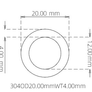 20.00mm / 12.00mm Stainless Steel 304 Capillary Tube
