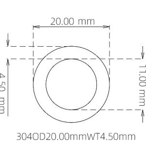 20.00mm / 11.00mm Stainless Steel 304 Capillary Tube