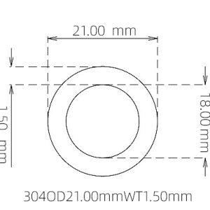 21.00mm / 18.00mm Stainless Steel 304 Capillary Tube