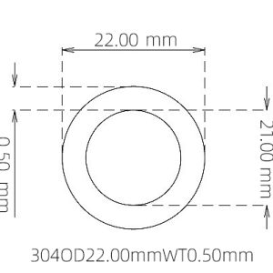 22.00mm / 21.00mm Stainless Steel 304 Capillary Tube