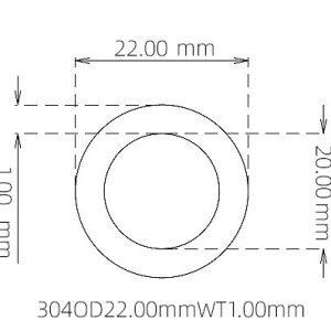22.00mm / 20.00mm Stainless Steel 304 Capillary Tube