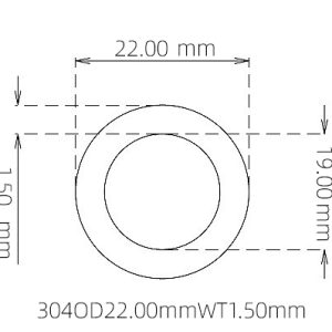 22.00mm / 19.00mm Stainless Steel 304 Capillary Tube