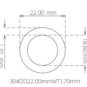 22.00mm / 18.60mm Stainless Steel 304 Capillary Tube