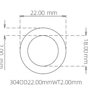 22.00mm / 18.00mm Stainless Steel 304 Capillary Tube