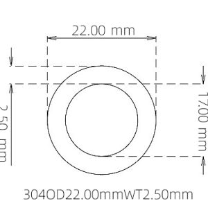 22.00mm / 17.00mm Stainless Steel 304 Capillary Tube