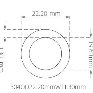 22.20mm / 19.60mm Stainless Steel 304 Capillary Tube