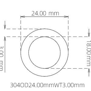 24.00mm / 18.00mm Stainless Steel 304 Capillary Tube