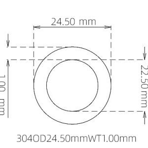 24.50mm / 22.50mm Stainless Steel 304 Capillary Tube