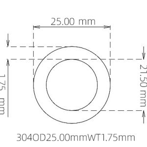 25.00mm / 21.50mm Stainless Steel 304 Capillary Tube