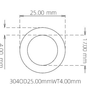 25.00mm / 17.00mm Stainless Steel 304 Capillary Tube