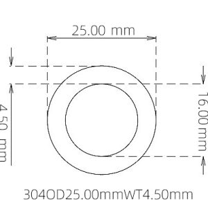 25.00mm / 16.00mm Stainless Steel 304 Capillary Tube