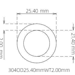 25.40mm / 21.40mm Stainless Steel 304 Capillary Tube