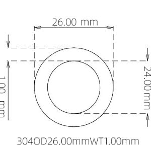 26.00mm / 24.00mm Stainless Steel 304 Capillary Tube