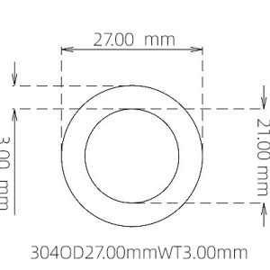 27.00mm / 21.00mm Stainless Steel 304 Capillary Tube