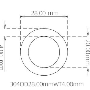 28.00mm / 20.00mm Stainless Steel 304 Capillary Tube