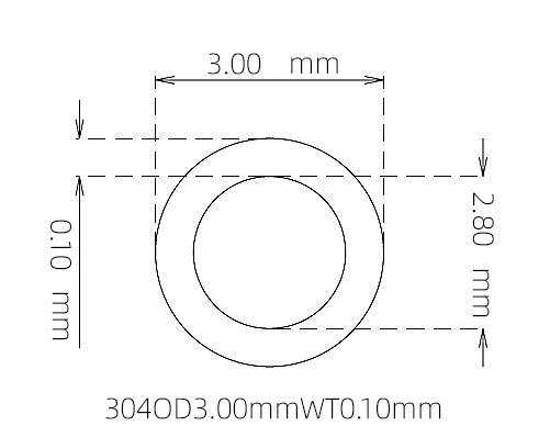 3.00mm / 2.80mm Stainless Steel 304 Capillary Tube | 0.10mm Thin Wall Precision Tubing Manufacturer