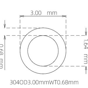 3.00mm / 1.64mm Stainless Steel 304 Capillary Tube