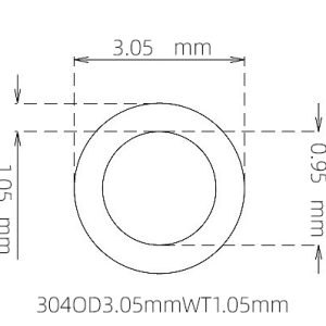 3.05mm / 0.95mm Stainless Steel 304 Capillary Tube