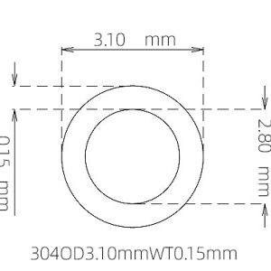 3.10mm / 2.80mm Stainless Steel 304 Capillary Tube