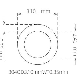 3.10mm / 2.40mm Stainless Steel 304 Capillary Tube