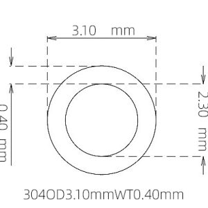 3.10mm / 2.30mm Stainless Steel 304 Capillary Tube