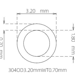 3.20mm / 1.80mm Stainless Steel 304 Capillary Tube