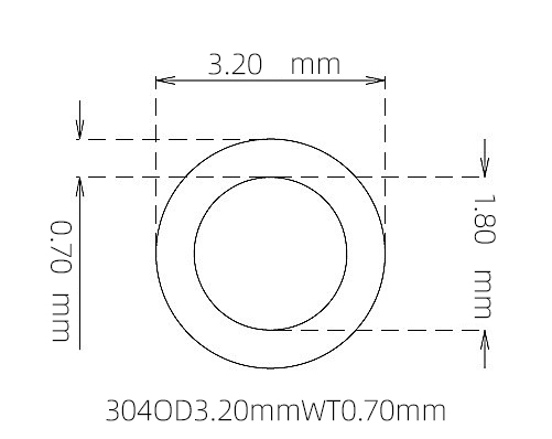 3.20mm / 1.80mm Stainless Steel 304 Capillary Tube | 0.70mm Thin Wall Precision Tubing Manufacturer