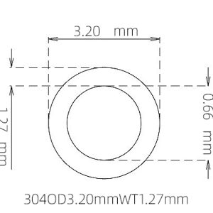 3.20mm / 0.66mm Stainless Steel 304 Capillary Tube