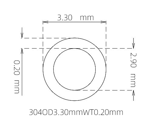 3.30mm / 2.90mm Stainless Steel 304 Capillary Tube | 0.20mm Thin Wall Precision Tubing Manufacturer