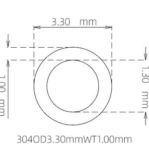 3.30mm / 1.30mm Stainless Steel 304 Capillary Tube