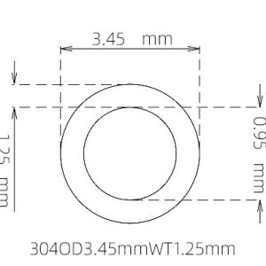 3.45mm / 0.95mm Stainless Steel 304 Capillary Tube